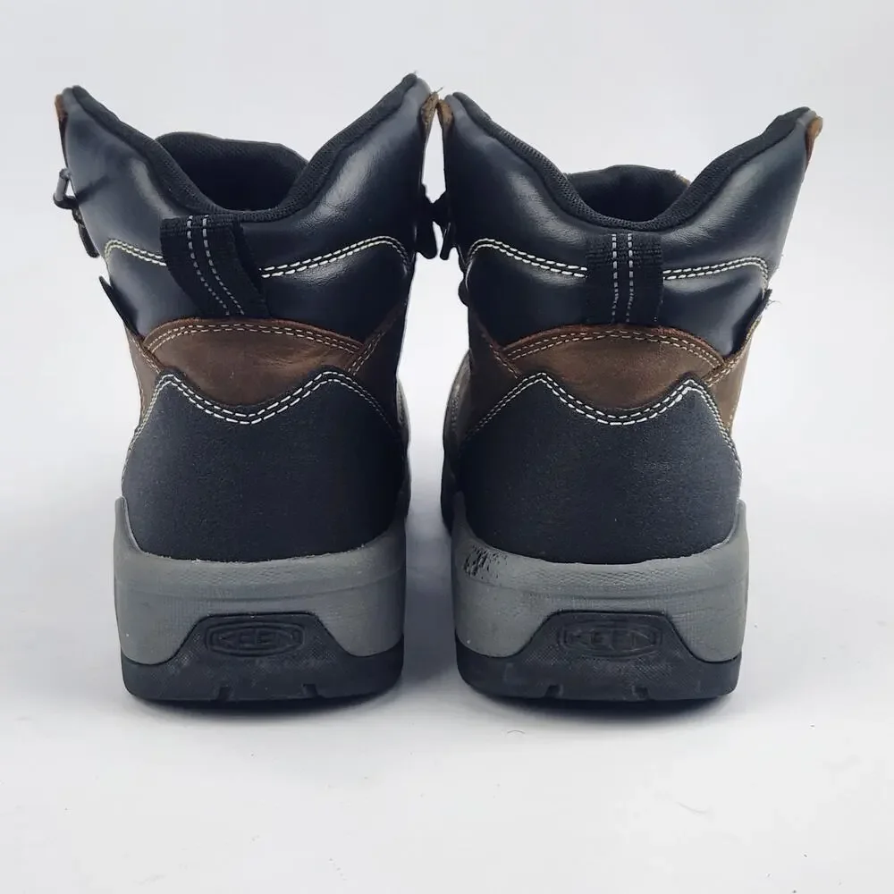 NEW Keen Utility Men Evanston 6in WP CT Bison/Black Leather Work Boots Sz 8.5EE
